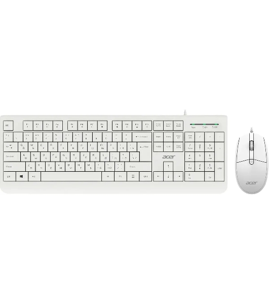 Комплект клавиатура+мышь Acer OCC400 проводной, USB, 2000 DPI, белый