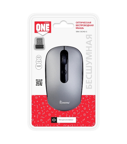 Мышь беспроводная Smartbuy ONE 262AG серебро (SBM-262AG-G)