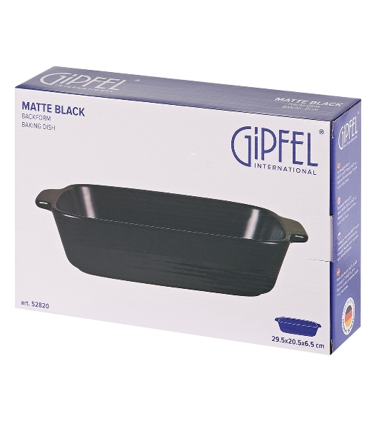 Форма для запекания MATTE BLACK прямоугольная 29,5х20,5х6,5см, жаропрочная керамика