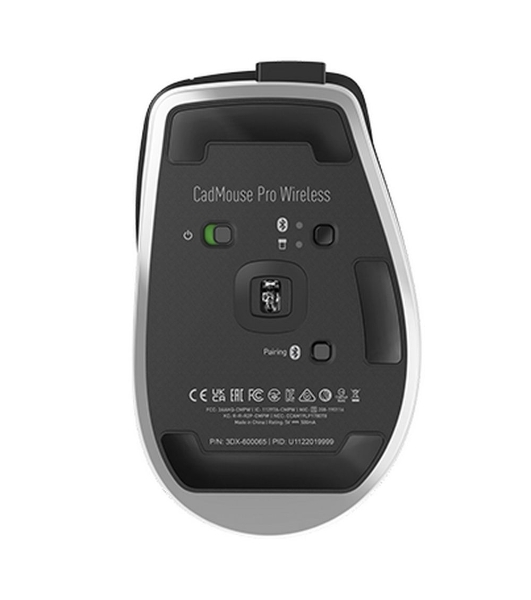 Мышь беспроводная/проводная 3Dconnexion CadMouse Pro Wireless, RTL, Right hand (341450) (3DX-700116) черный, 7200 dpi, радиоканал, Bluetooth, USB, кнопки - 7
