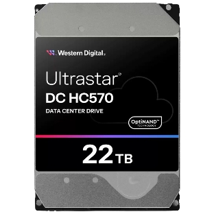 Жесткий диск серверный Western Digital 3.5'; 22Tb Ultrastar DC HC570 (WUH722222ALE6L4) SATA 6Gb/s, 7200rpm, 512MB, 4k/512e, Helium, Bulk