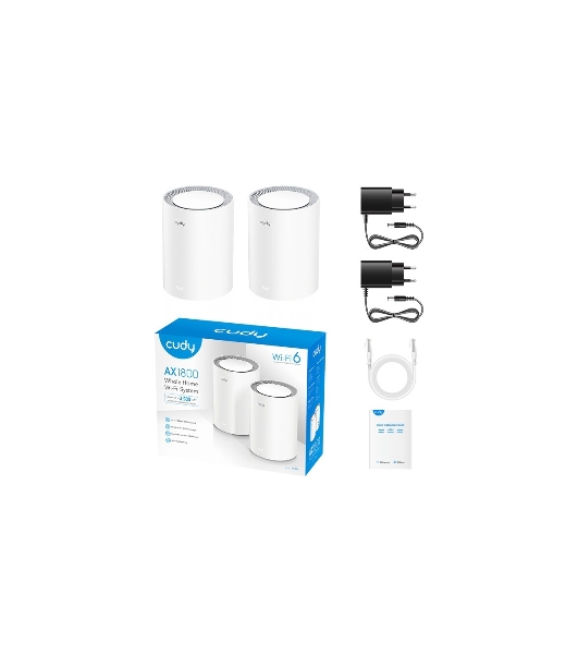Бесшовный Mesh роутер Cudy M3000(2-PACK) AX3000 10/100/1000/2500BASE-T, белый (упак.:2шт)