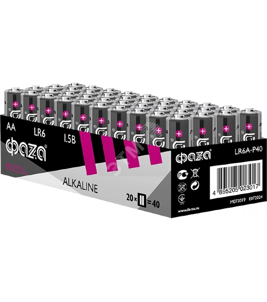 Элемент питания JazzWay LR 6 (AA) алкалиновая уп. 40 шт. ФАZА Alkaline Pack-40