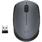Мышь беспроводная Logitech M170 черный/темно-серый, 1000 dpi, радиоканал, USB, кнопки - 3, фото 1