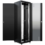Шкаф коммутационный NTSS Премиум (NTSS-R42U6060GS-BL) напольный 42U 600x600мм пер.дв.стекл металл 900кг черный 510мм 86кг 1987мм IP20 сталь, фото3