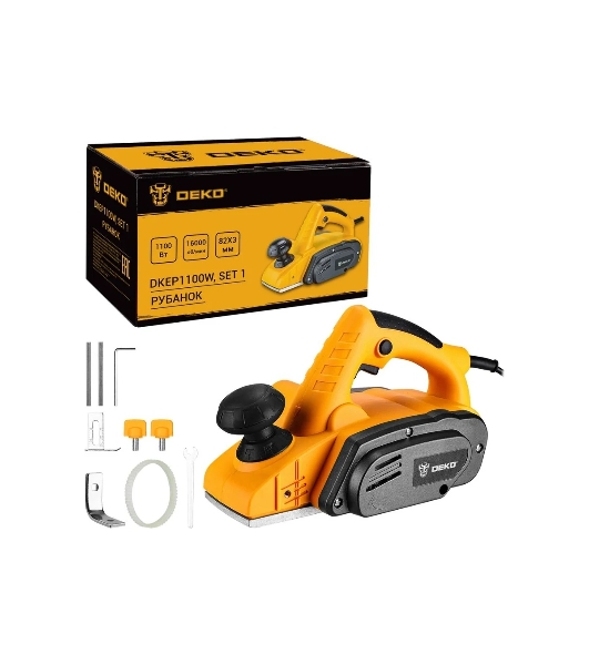 Рубанок DEKO DKEP1100W SET1, 1100Вт, 82 мм