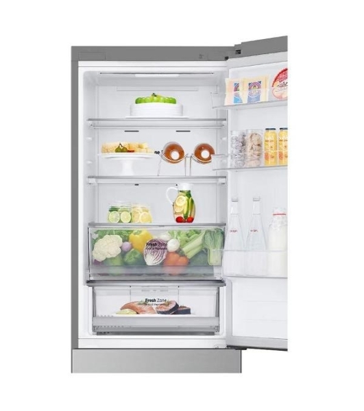 Холодильник LG GC-B459ANMW серебристый двухкамерный 234/110л морозилка снизу, No Frost