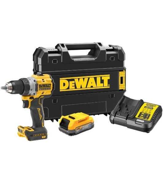 Дрель-шуруповерт DeWalt DCD800E1T-QW, 18 В, 1,7 Ач, 90 Нм, бесщеточный