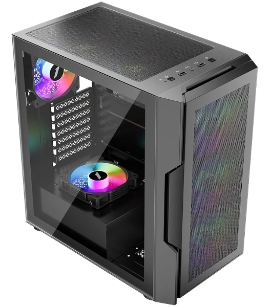 Компьютерный корпус 1STPLAYER TRILOBITE T7-P черный ATX 4x120мм LED fans T7-P-BK-4F1