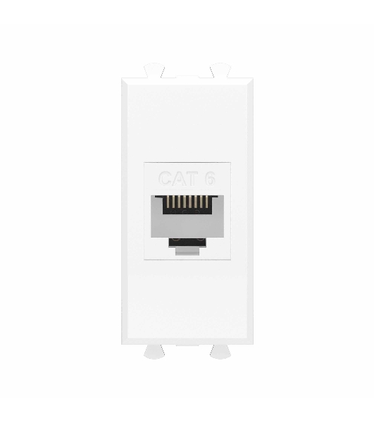 Розетка компьютерная DKC 4400691 1 модуль, Avanti 'Белое облако', RJ45 кат.6, без шторок модульная
