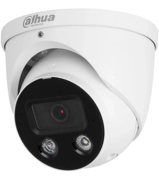 Уличная купольная IP-видеокамера TiOC DAHUA DH-IPC-HDW3849HP-AS-PV-0280B-S5 с ИИ и активным сдерживанием 8Мп; 1/2.7” CMOS; объектив 2.8мм, видеоаналитика, ИК 30м, LED 30м, IP67, корпус: металл