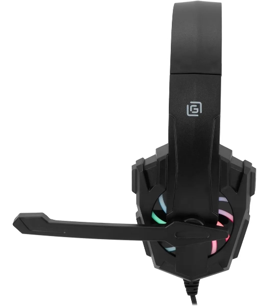 Гарнитура Oklick HS-L355G чёрный, проводная, 3.5 мм, подсветка