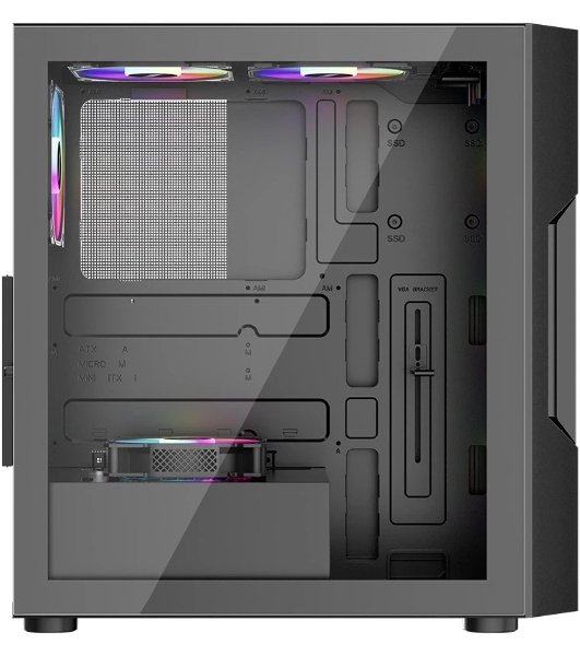 Компьютерный корпус 1STPLAYER TRILOBITE T7-P черный ATX 4x120мм LED fans T7-P-BK-4F1