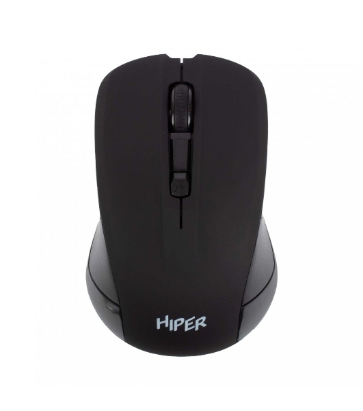Мышь беспроводная HIPER HOMW-101, 1000-1600 dpi, оптический, 4 кнопки, Soft-touch покрытие, USB-приемник, 2,4 ГГц, батарея 1хАА, черный (HOMW-101)