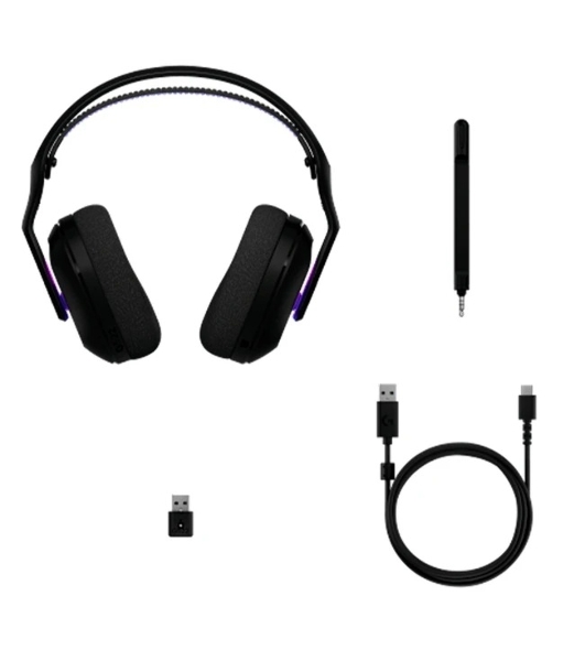 Гарнитура Logitech G522 Lightspeed чёрный, беспроводная + проводная, Bluetooth 5.3/USB, радиус 30 м, подсветка, съёмный микрофон