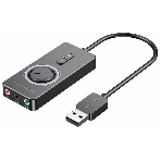Внешняя звуковая карта Vention USB c регулятором громкости Черная, фото 1