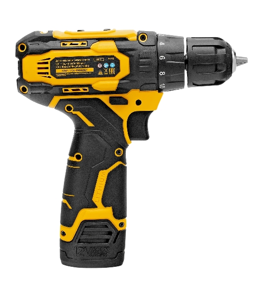 Дрель-шуруповерт Denzel CDQ-12, 12 В, 1,5 Ач, 30 Нм, щеточный