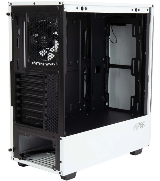 Компьютерный корпус Hiper PW81 белый без БП ATX 3x120мм 2xUSB2.0 2xUSB3.0 audio bott PSU