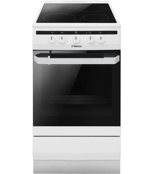 Плита электрическая Hansa FCCW54002 белый, конфорок 4 шт, духовка 68 л, 50 см x 85 см x 60 см