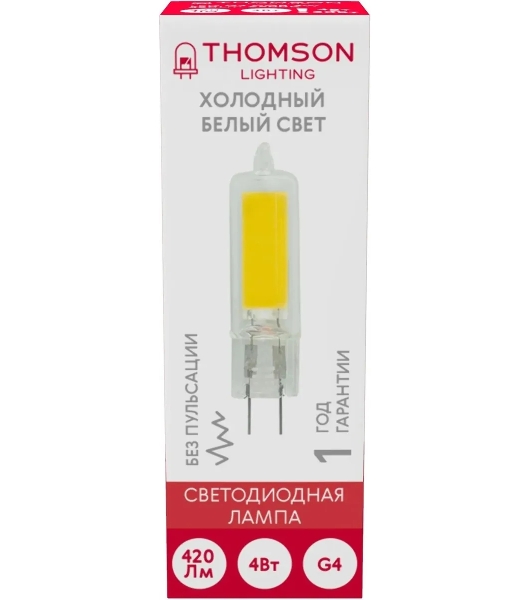 Лампа cветодиодная LED Thomson TH-B4219 G4, капсульная, 4Вт, 6500К, белый холодный, 1 шт.