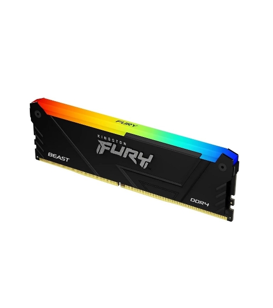Оперативная память Kingston Fury Beast, DDR4, 16GB (1x16GB), 3200MHz, CL16, DIMM, радиатор, RGB, черный