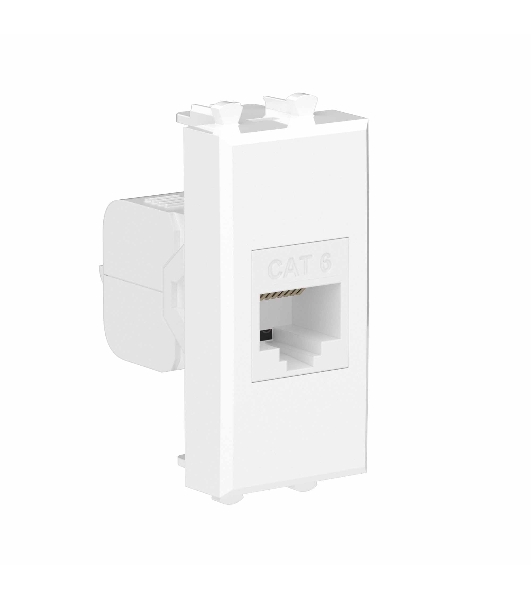 Розетка компьютерная DKC 4400691 1 модуль, Avanti 'Белое облако', RJ45 кат.6, без шторок модульная