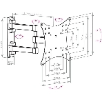 Кронштейн Arm media MARS-04 черный, 20'-43' наклонно-поворотный, от стены 44-282мм VESA 200х200мм, до 20 кг, настенный, фото6