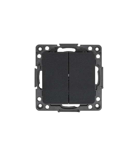 Механизм выключателя EKF EZV10-023-10 Стокгольм PROxima 2-кл. 10А, автоматические клеммы, черный