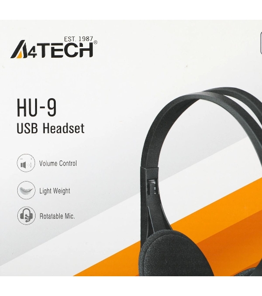 Гарнитура A4Tech HU-9 чёрный, проводная