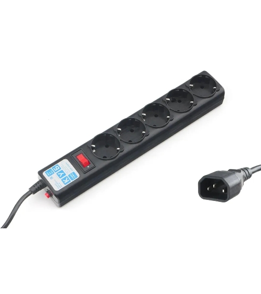 Сетевой фильтр PowerCube, PC 3м, 5р, черный граф. 10А, UPS(C14), SPG5-B3