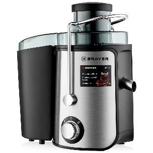 Соковыжималка BRAYER BR1711 серебристый, центробежная, 800 Вт, 500 мл, механическое
