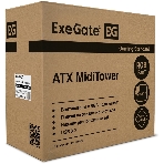 Компьютерный корпус Miditower ExeGate EVO-8243 (ATX, без БП, 2хUSB+1хUSB 3.0, черный, 3 вент. с RGb подсветкой, боковая панель - закаленное стекло), фото2