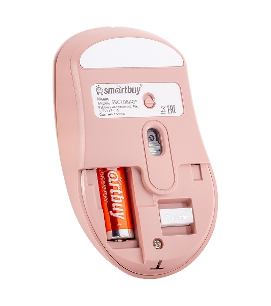 Комплект клавиатура+мышь Smartbuy 108AG беспроводной, USB, 1600 DPI, розовый