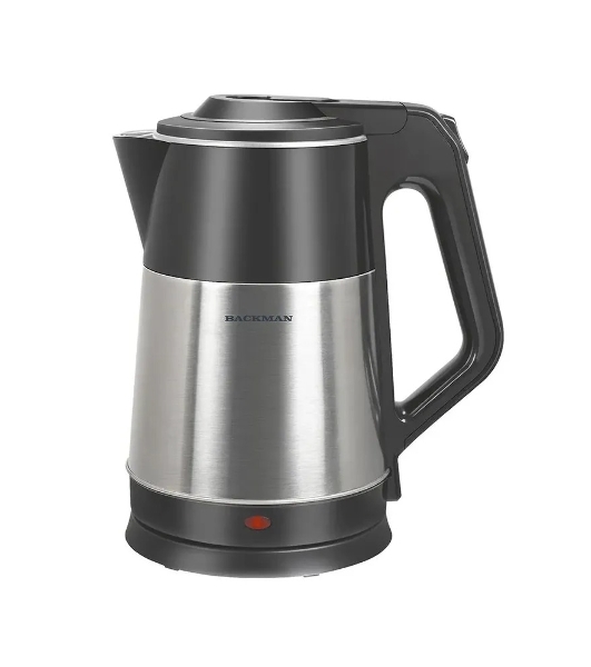 Чайник электрический BACKMAN BM-TEA 727 2,3 л, 2200 Вт, серебристый/черный
