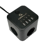 Сетевой фильтр Cablexpert Cube CUBE-3-U4-B-1.5, 3 р, 10А, 4хUSB, 1.5 м, ур.защиты 4+, черный, коробка, фото5