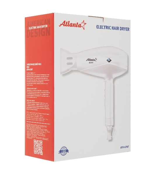 Фен Atlanta ATH-6787 белый, 2000 Вт