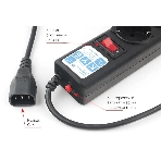 Сетевой фильтр PowerCube, PC 3м, 5р, черный граф. 10А, UPS(C14), SPG5-B3, фото3