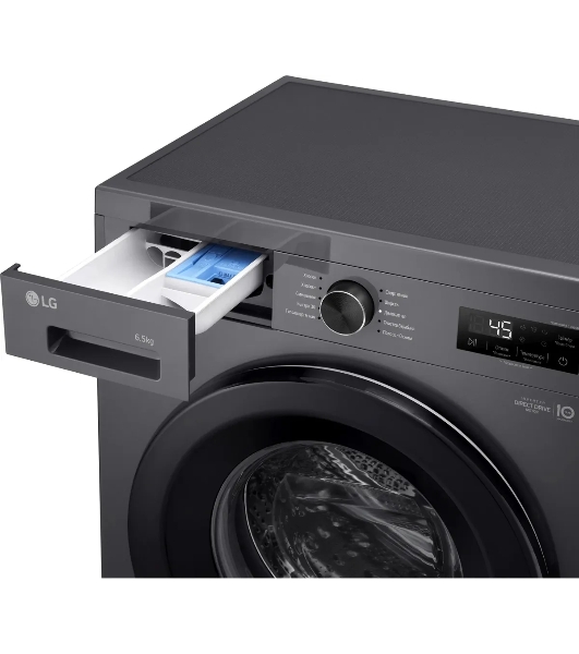 Стиральная машина LG F2Y1WS6J темно-серый, загрузка фронтальная 6,5 кг, 1200 об/мин., класс: A