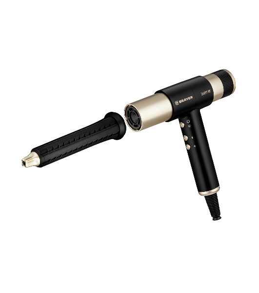 Фен-мультистайлер BRAYER BR3308 черный/золотистый, 2000 Вт, 25/32 мм