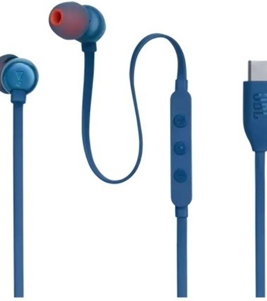 Проводные наушники JBL Tune 310C синий, внутриканальные, микрофон