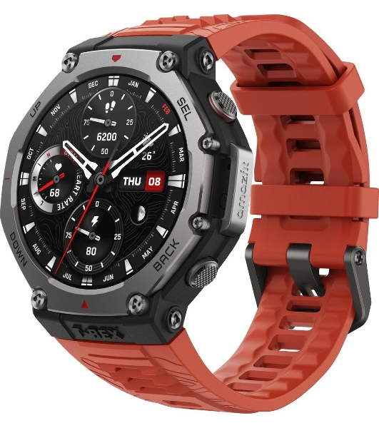 Умные часы Amazfit T-Rex 3 A2323, 1.5' AMOLED, Wi-Fi, Bluetooth, 10ATM, темно-серый / красный