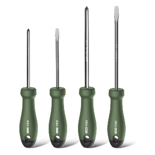 Отвертка Deli Набор отверток ';Home Series Green'; Deli HT1004L 4шт SL5x100+SL6x150+PH1x100+PH2x150, эксклюзивный дизайн, рукоятка из высококачественного софттач пластика
