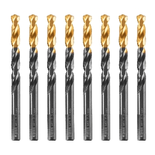 Сверло по металлу Denzel 8,5 мм, HSS-Tin, Golden Tip, 8 шт.
