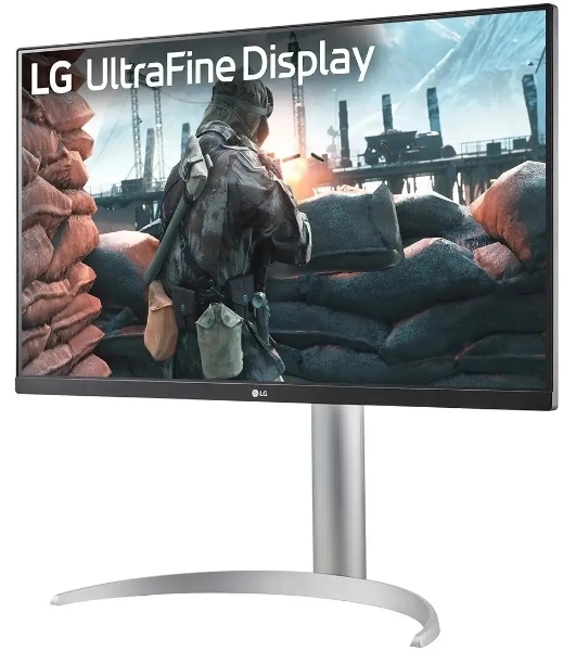 Монитор 27' LG UltraFine 27UP650K-W IPS 3840x2160, 60 Гц, 5 мс, 16:9, 400 кд/м², 2xHDMI 2.0, DP 1.4, 3.5 мм, черный/серебристый