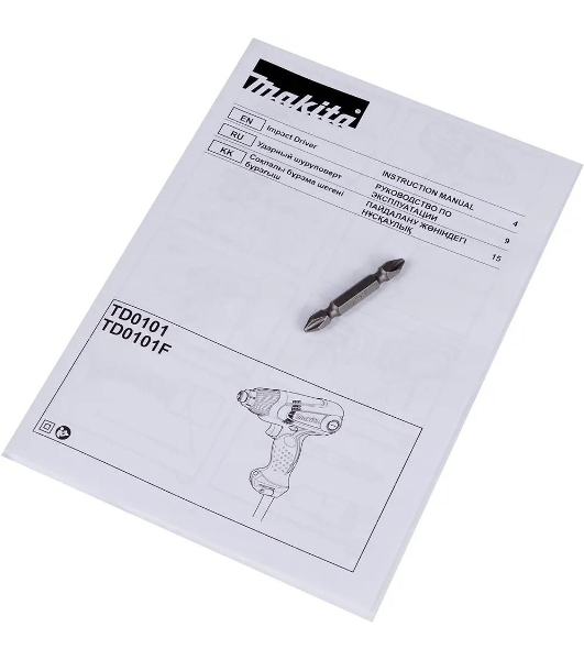 Дрель-шуруповерт Makita TD0101F, 230 Вт, 100 Нм, щеточный, ударный