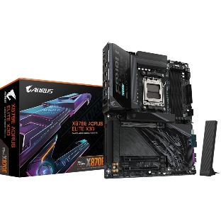 Материнская плата Gigabyte X870E AORUS ELITE X3D, AM5, AMD X870E, 4xDDR5, 4xSATA, 4xM.2, 1xPCIe 5.0 x16, 1xPCIe 4.0 x16, 1xPCIe 3.0 x16, 1xHDMI, 1x5Gb LAN, Wi-Fi 7, Bluetooth 5.4, 2xUSB-C 40Gbps (USB4), 1xUSB-C 10Gbps, 5xUSB-A 10Gbps, 3xUSB-A 5Gbps, 3x3.5 мм + S/PDIF оптический, 7.1, ATX