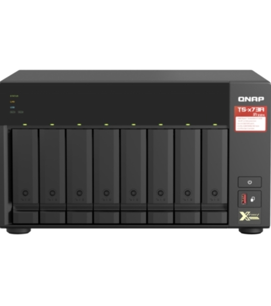 Сетевое хранилище без дисков SMB QNAP TS-873A-8G NAS, 8 trays 3,5'/2,5', 2x2,5 GbE BASE-T, 2 x M.2 NVMe 2280 slots, quad-core AMD Ryzen V1500B 2,2 GHz, 8 Gb SO-DIMM DDR4 (1 x 8 Gb) up to 64Gb (2x32 Gb)