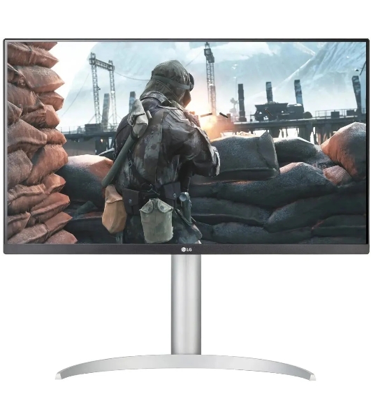 Монитор 27' LG UltraFine 27UP650K-W IPS 3840x2160, 60 Гц, 5 мс, 16:9, 400 кд/м², 2xHDMI 2.0, DP 1.4, 3.5 мм, черный/серебристый