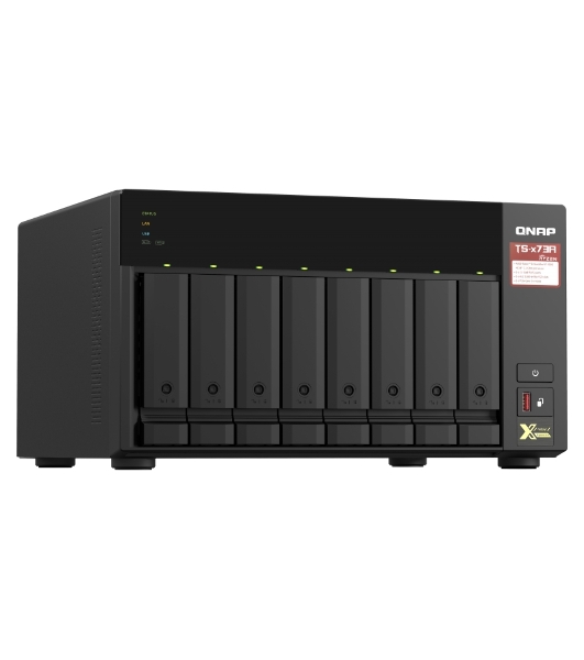 Сетевое хранилище без дисков SMB QNAP TS-873A-8G NAS, 8 trays 3,5'/2,5', 2x2,5 GbE BASE-T, 2 x M.2 NVMe 2280 slots, quad-core AMD Ryzen V1500B 2,2 GHz, 8 Gb SO-DIMM DDR4 (1 x 8 Gb) up to 64Gb (2x32 Gb)
