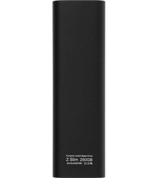 Внешний SSD Netac Z SLIM, 250 Gb, USB 3.2 Gen 2 Type-C, R/W 550/480, черный